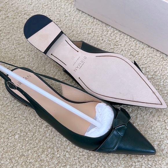 🎊HP🎊NWT ALEXANDRE BIRMAN Fina Leather Slingbacks Flat 38/8 Green MSRP $550 - Picture 10 of 16